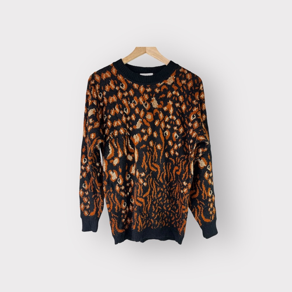 Vintage 1980's Carriage Court Women's Animal Print Sweater